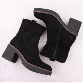 Bottines en daim pour femmes, noires, Potocki 51302 le noir 3