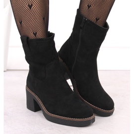 Bottines en daim pour femmes, noires, Potocki 51302 le noir 6