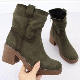 Bottines en daim pour femmes, vertes, Potocki 51302 1