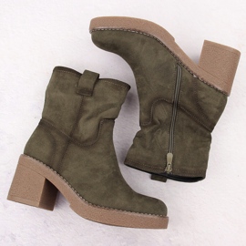 Bottines en daim pour femmes, vertes, Potocki 51302 3