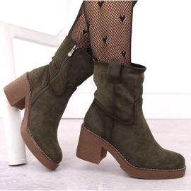 Bottines en daim pour femmes, vertes, Potocki 51302 4