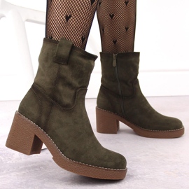 Bottines en daim pour femmes, vertes, Potocki 51302 5