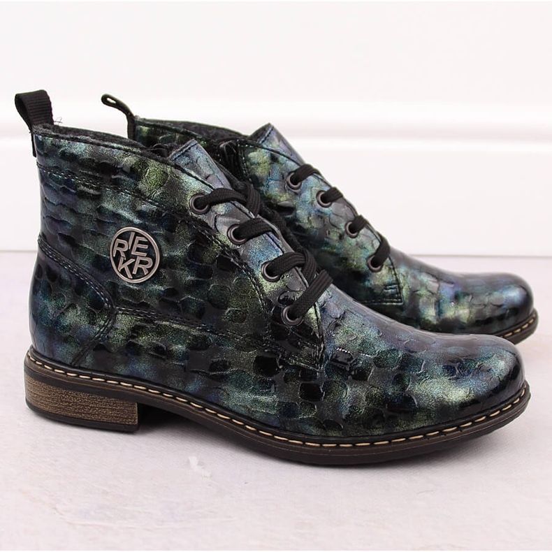 Bottines femme vernies croco vert Rieker 71205-90 2