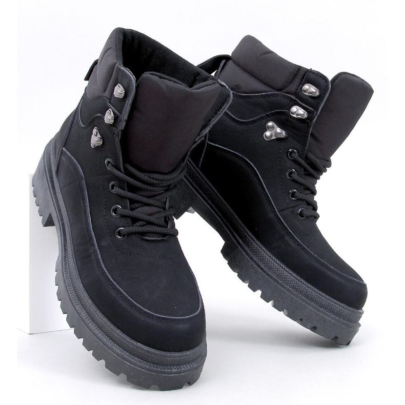 Mathen Bottines trappeur noires le noir 1