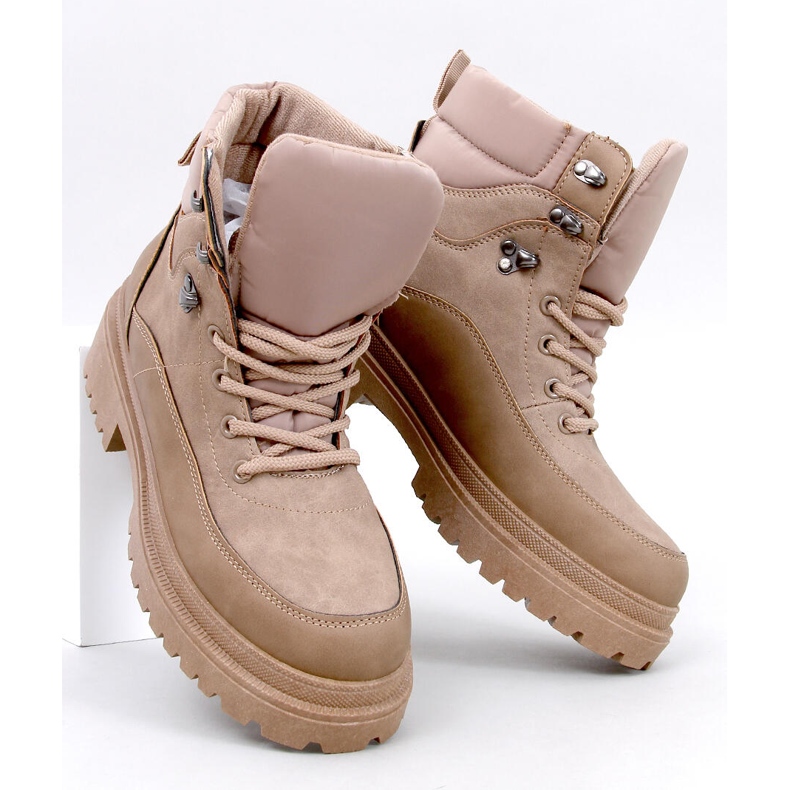 Bottines trappeur Mathen Kaki beige 1