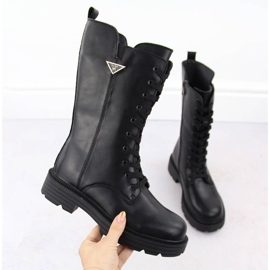 Bottes de travail pour femmes en cuir noir Filippo DBT6302 le noir 1