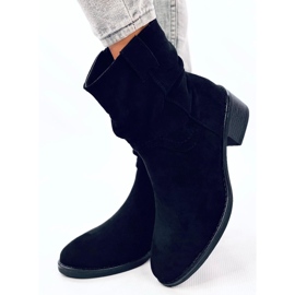 Raney Bottines à talons bas en daim noir le noir 3
