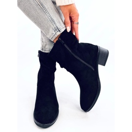 Raney Bottines à talons bas en daim noir le noir 2