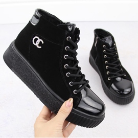 Filippo DBT6483 baskets femme en cuir noir 1