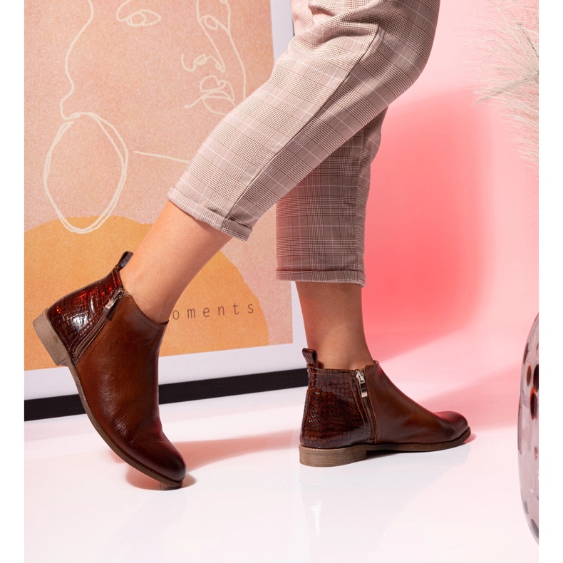 BUTDAM Bottes d'automne Btz en cuir marron Aurora brun 1