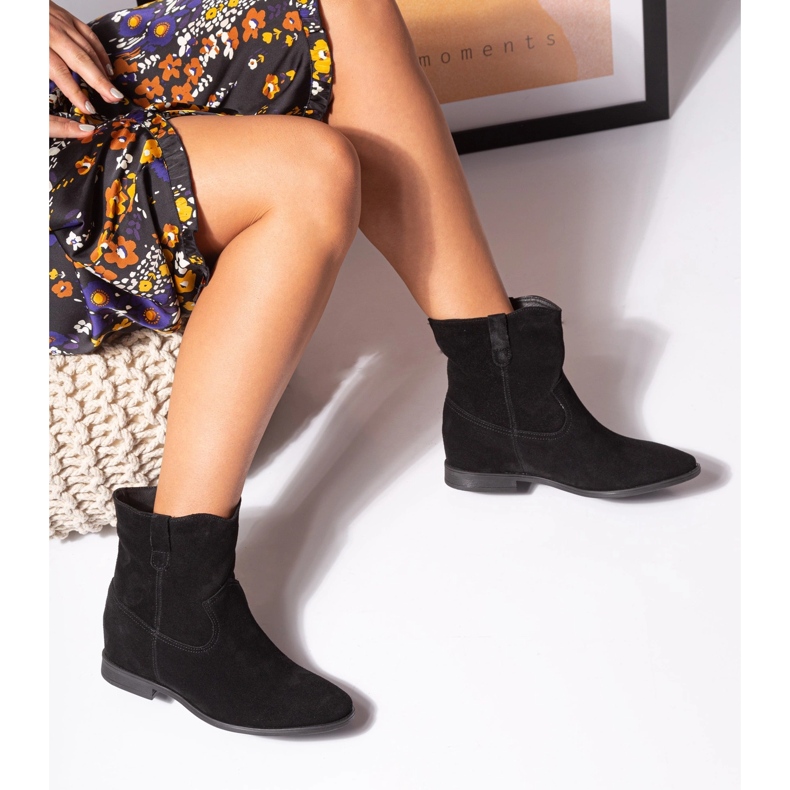 BUTDAM Bottines compensées Kwk, cuir suédé noir le noir 1