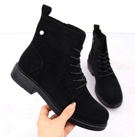 Bottines en daim noir pour femmes de Sergio Leone BT590 le noir 1
