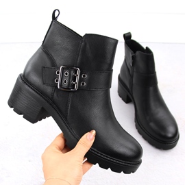 Bottines isolées en cuir pour femmes, noires, Sergio Leone BT720-S le noir 1