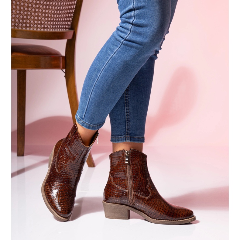 Santiags pour femmes en cuir camel Butdam KW-1 brun 1 Santiags pour femmes en cuir camel Butdam KW-1 brun 1