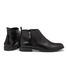 BUTDAM Bottes d'automne à talons plats en cuir noir Btz Aurora le noir 3