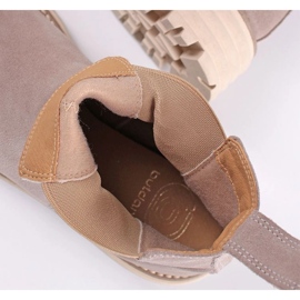 Bottines Chelsea à semelle épaisse, daim, beige Butdam Wos 5