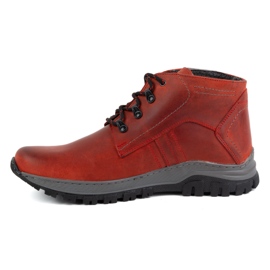 Olivier Chaussures d'hiver en cuir pour hommes 119GT rouge 1