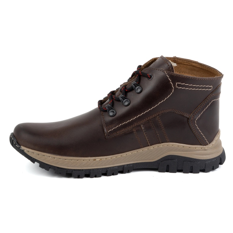 Olivier Chaussures d'hiver en cuir pour hommes 119GT marron brun 1
