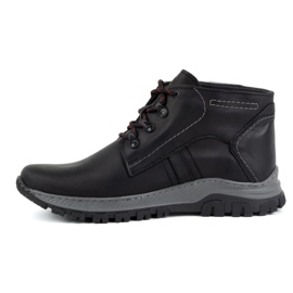 Olivier Chaussures d'hiver en cuir pour hommes 119GT, noires 1