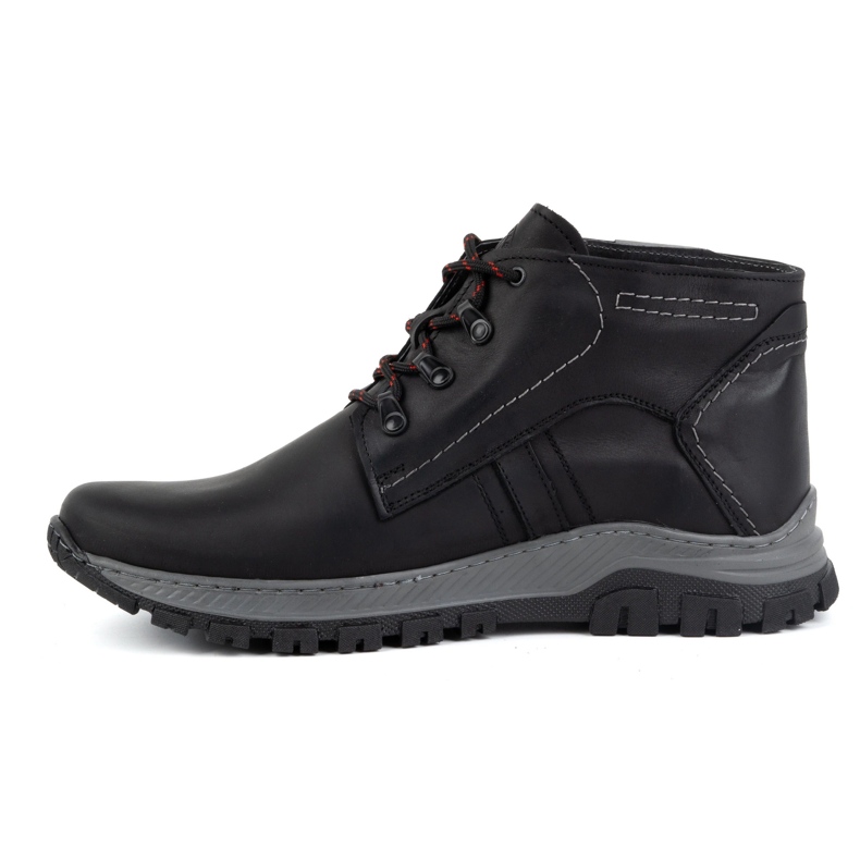 Olivier Chaussures d'hiver en cuir pour hommes 119GT, noires 1