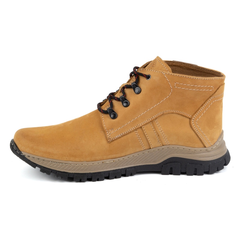 Olivier Chaussures d'hiver en cuir pour hommes 119GT, jaunes 1