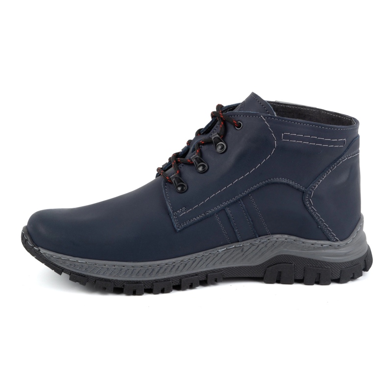 Olivier Chaussures d'hiver en cuir pour hommes 119GT, bleu marine 1