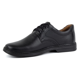 KOMODO Chaussures pour hommes en cuir naturel 933K, noir 1