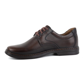 KOMODO Chaussures pour hommes en cuir naturel, à lacets 933KOM, marron foncé noir 1
