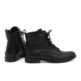Bottines à lacets femme en cuir noir BUTDAM Trw 1