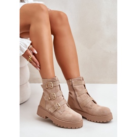 Bottes isolées beiges pour femmes avec boucles Tiaeliana 2