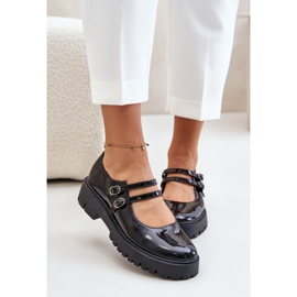 Chaussures vernies à brides pour femme, Noir Rialuna 1