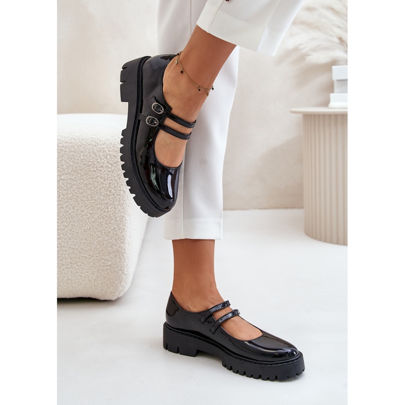 Chaussures vernies à brides pour femme, Noir Rialuna 2