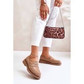 Mocassins classiques en suède écologique pour femme, beige Belania 2