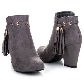 Cm Paris Bottines bohèmes en daim gris 3