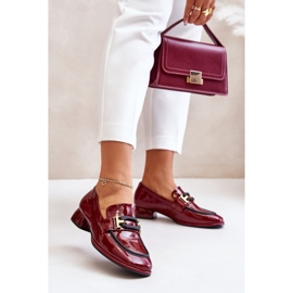 Chaussures vernies pour femmes sur bloc Artiker 55C0103 Bordeaux rouge 2