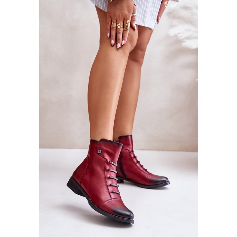 Jezzi Bottines plates isolées pour femme, bordeaux Labise rouge 2 Jezzi Bottines plates isolées pour femme, bordeaux Labise rouge 2