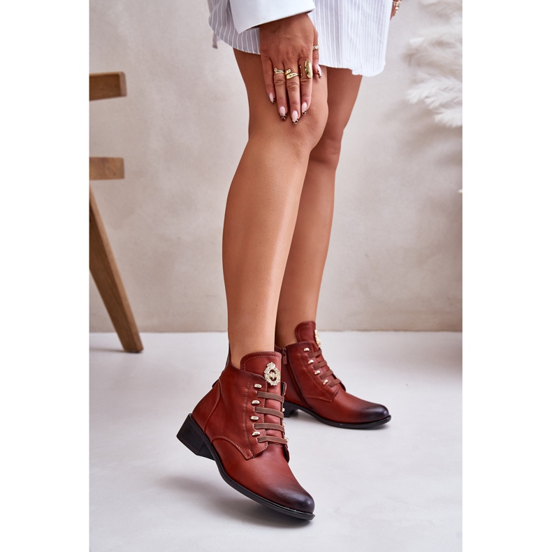 Jezzi Bottines basses isolées avec fermeture éclair et décoration, marron Nevalia brun 2