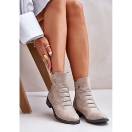 Jezzi Bottines plates isolées beiges Labise pour femmes 7