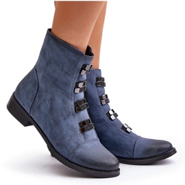 Jezzi Bottes isolées zippées pour femmes Bleu Evalith 8