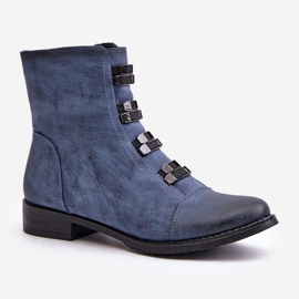 Jezzi Bottes isolées zippées pour femmes Bleu Evalith 4