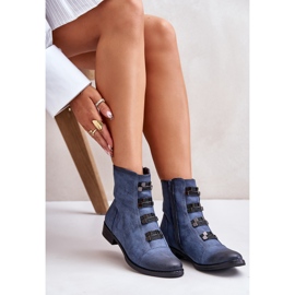 Jezzi Bottes isolées zippées pour femmes Bleu Evalith 7