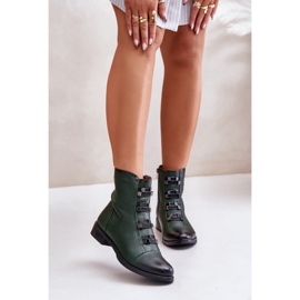 Jezzi Bottes isolées vertes pour femmes avec fermeture éclair Evalith 3