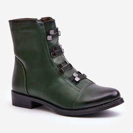 Jezzi Bottes isolées vertes pour femmes avec fermeture éclair Evalith 4