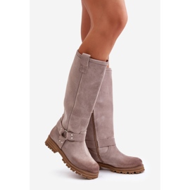 Cuissardes Femme En Daim Lewski 3615 Cappucino beige 1