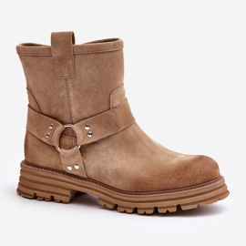 Bottines Plates Femme Daim Lewski 3610 Beige 4