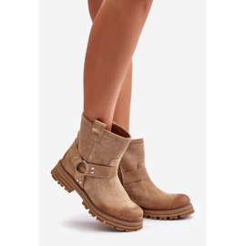 Bottines Plates Femme Daim Lewski 3610 Beige 1