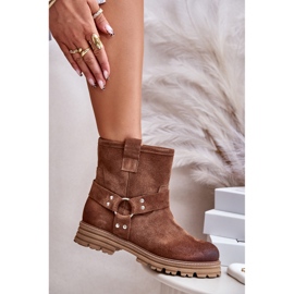 Bottines Plates Femme Daim Lewski 3610 Marron brun 5