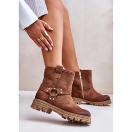 Bottines Plates Femme Daim Lewski 3610 Marron brun 9
