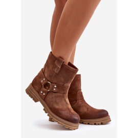 Bottines Plates Femme Daim Lewski 3610 Marron brun 1