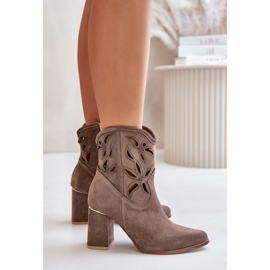 Bottines Daim Ajourées Lewski 3629 Beige foncé 8
